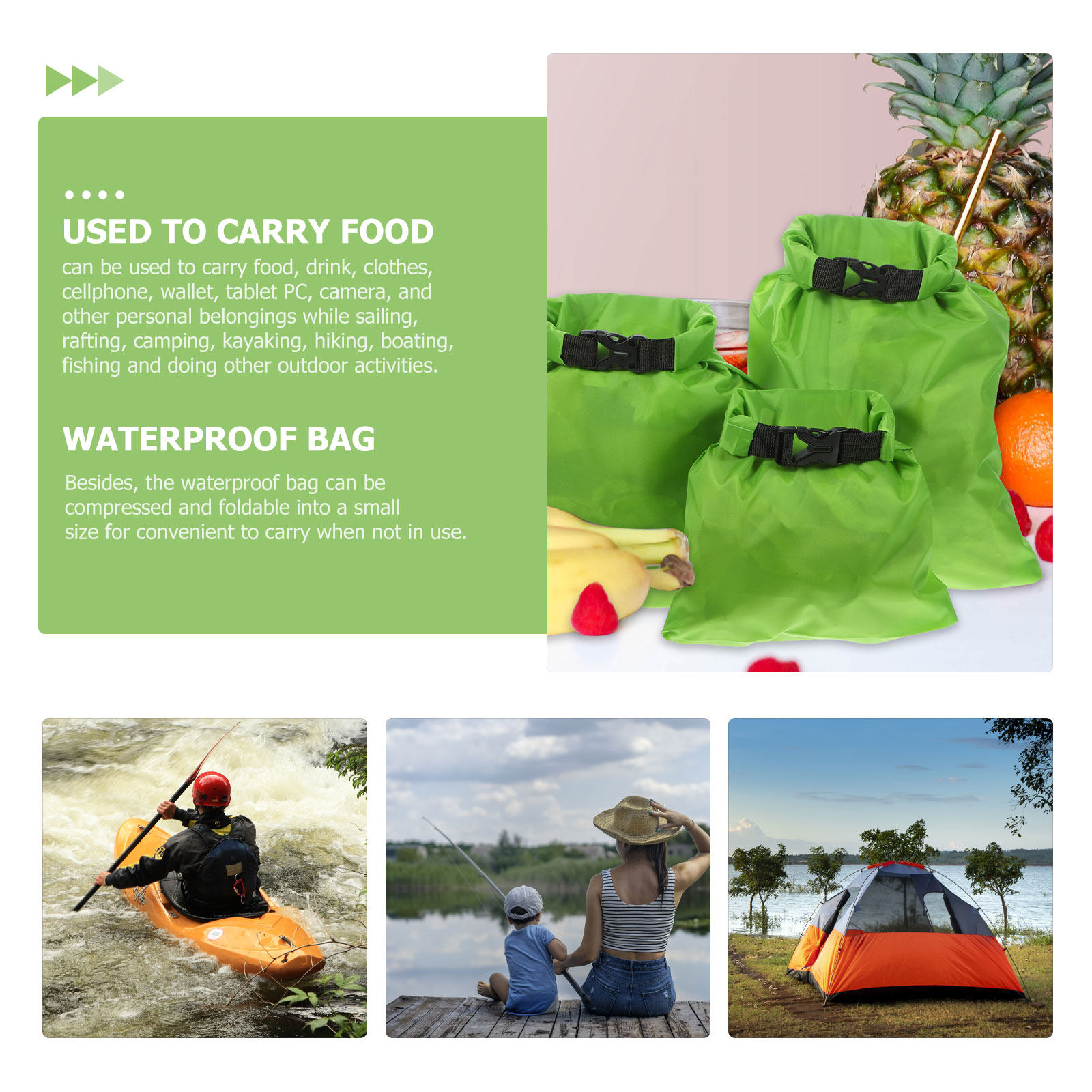 3 pièces de sacs étanches d'ex - Fishing Kayak Storage Bag avis et prix