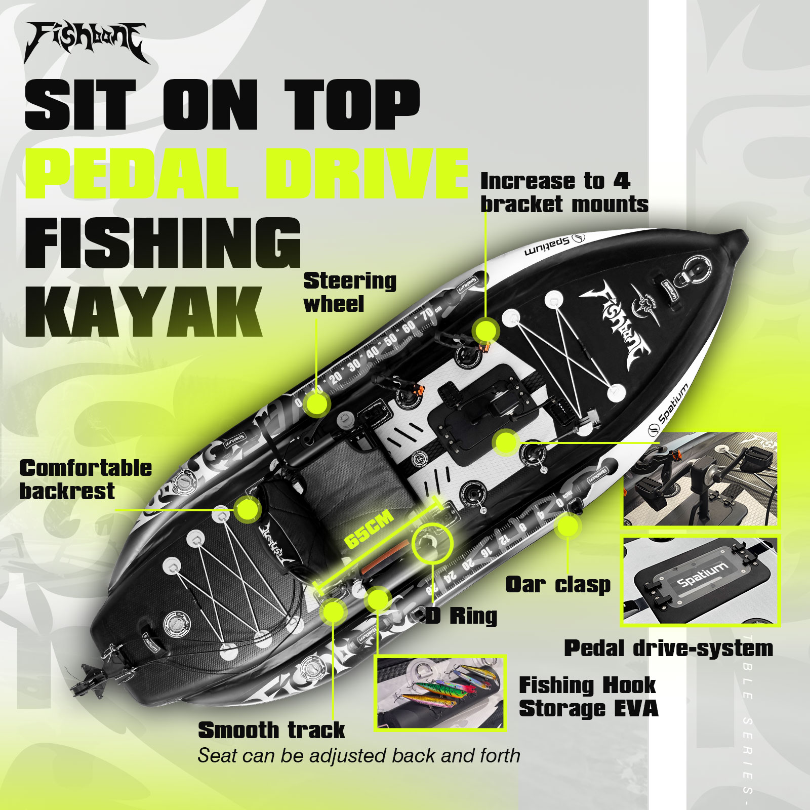 Kayak de pêche Spatium à pédal - Fishing Kayak Sit In avis et prix